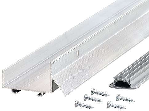M-D Building Products 80622 36 in. Silver Aluminum U-Shape Commercial Screw-on Under Door Seal