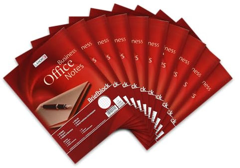 Landré Briefblock A4 kariert, 50 Blatt, 70 g/m² Papier, 10 Stück