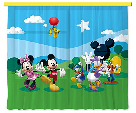 AG Design Cortinas - Disney Mickey Mouse - Cortinas para niños - Impresión fotográfica 3D - 180 x 160 cm - 2 Partes - FCSXL 4307