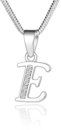 LillyMarie Damen Hals-Silberkette echt Silber 925 Anfangs-Buchstabe klar längen-verstellbar Schmucketui Schöne Geschenke für Frauen