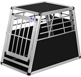 ALPUNA Transportbox N32 – Aluminium Hundebox 92×50×69,5 cm – Auto Hundebox mit Notausstieg, sicherer Hundetransport im Kofferraum