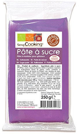 ScrapCooking Pasta de azúcar Lila 250 g