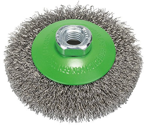 Bosch 1x PRO Stainless Steel Longlife Kegelbürste, gewellter Draht für kleine Winkelschleifer und M14-Gewinde (für Nichteisenmetalle, Stahl, Ø 100 mm, Professional Zubehör Kleiner Winkelschleifer)