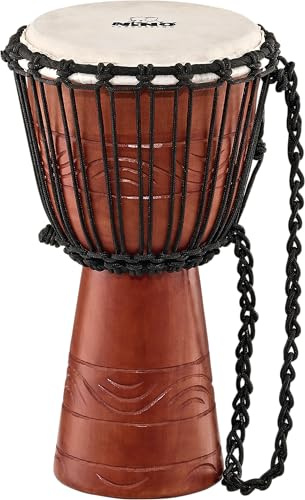 Nino Percussion Water Rhythm Djembe - Großes Musikinstrument für Kinder ab 4 Jahren - Durchmesser 8 Zoll - Mahagoni, Natur (NINO-ADJ2-S)