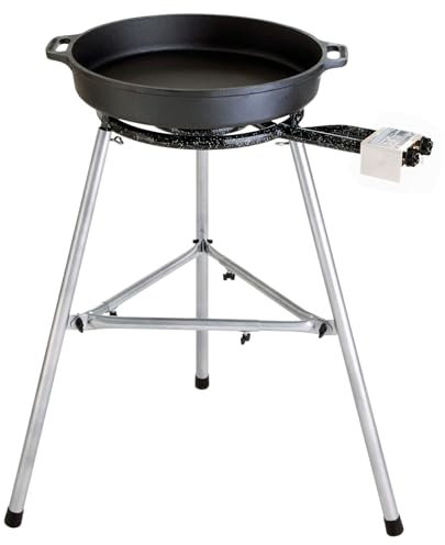 Lot de 2 poêles en fonte avec sécurité d'allumage, Accueil Roa usfü hrung. Idéal pour les professionnels Gastro/utilisation de Traiteur.