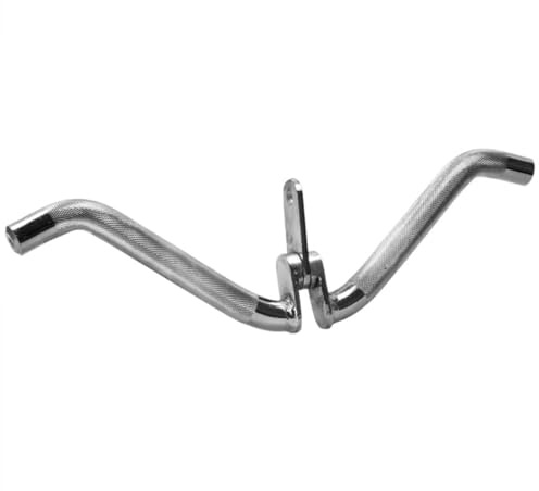 GORILLA SPORTS® Trizeps-Curlgriff 50 cm mit Drehgelenk, bis 200 kg | Breiter, verchromter Kabelzuggriff mit gerändelten 2,5-cm-Griffen für Bizeps, Trizeps, Latzug und Armtraining