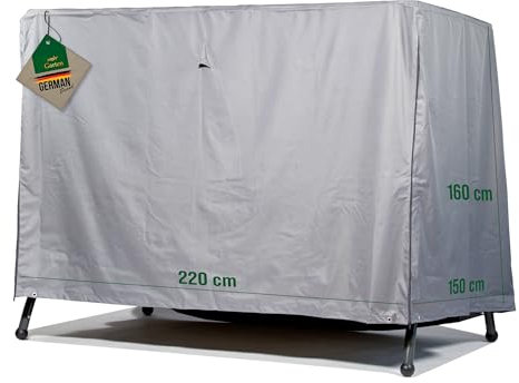 Mehr Garten Hollywoodschaukel 3 Sitzer Abdeckung, 220x150x160 cm, grau, Oxford 600D Gewebe, Schutzhülle Hollywoodschaukel, wasserdicht, UV-beständig und wetterfest