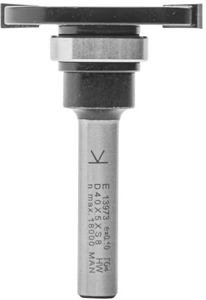 ENT 13973 Scheibennutfräser HW (HM), Schaft (C) 8 mm, Durchmesser (A) 40 mm, B 5 mm, d 19 mm, T 10,5 mm, GL 54 mm, auf Spindel montiert mit Kugellager 19 mm