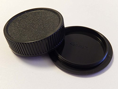 vhbw Objektivdeckel-Set kompatibel mit Chinon Kamera | Rück- und Gehäusedeckel Schwarz