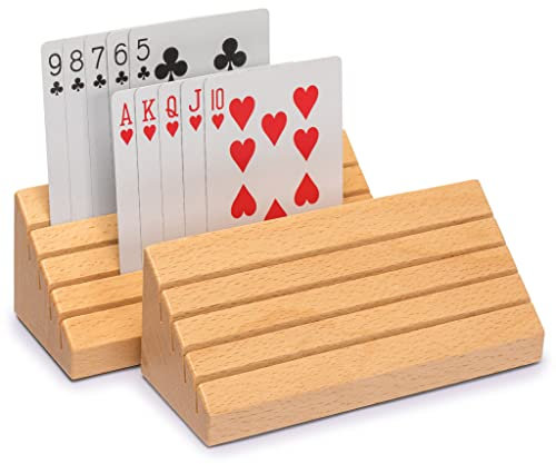Yellow Mountain Imports Kartenhalter/Racks aus massivem Buchenholz in Standardgröße - Satz von 2 Kartenorganisatoren