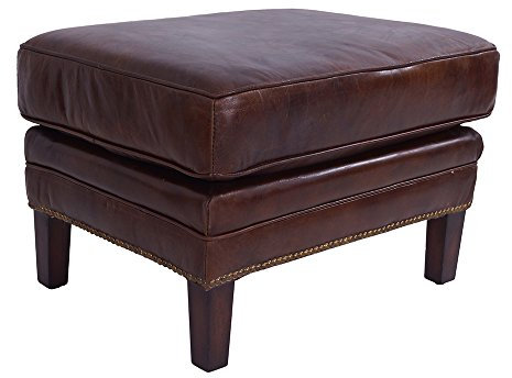 Fußhocker „Gilbert“ Leder Vintage Cigar Hocker Sitzhocker Echtleder