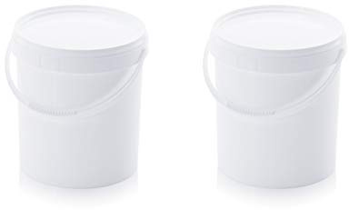 2X Eimer 10,8l mit Deckel * lebensmittelecht, Originalitätsverschluss 10l 2er Set