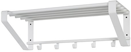 HAKU Möbel Wandgarderobe weiß, Metall - Maße: B 65 cm x H 20 cm x T 30 cm, Style: Modern