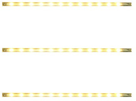 3x Verlängerungs-Stick für LED-Lichtleiste Lichtfarbe warmweiß, je 30 cm, inclusive je 12 LEDs, 0,8 W, Küchen-Regal-Wand-Schrank-Möbel-Schaufenster-Licht-Stab-Leiste-Stick