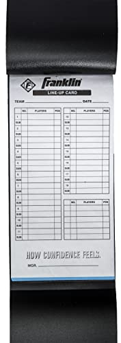 Franklin Sports MLB - Tarjetas de alineación de béisbol y sóftbol, 25 hojas de línea de juegos + soporte para entrenadores y gerentes, color negro