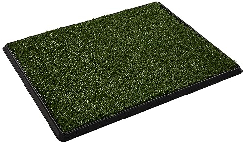Artificial Grass Puppy Pee Pad for Dogs and Small Pets - 20x25 Reusable 3-Layer Training Potty Pad with Tray - Dog Housebreaking Supplies by PETMAKER, Green