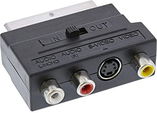 InLine 89953 cavo di interfaccia e adattatore Scart 3x RCA, S-VHS Nero
