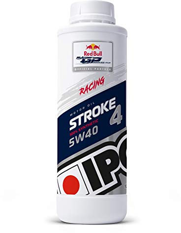 IPONE – Huile Moteur Moto 4 Temps Stroke 4 RACING 5W40 - Bidon 1 Litre - 100% Synthétique avec Esters - Optimisation des performances