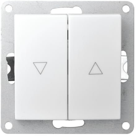 McPower Jalousie Taster | Flair| 250V~/10A, Jalousie-Steuerung Unterputz, Hoch/Runter, modernes Design, ideal für jeden Einrichtungsstil, weiß
