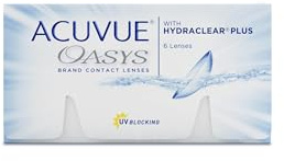 ACUVUE OASYS 2-veckors kontaktlinser för dag och natt med 5,00 dpt och BC 8.8 – UV-skydd, uttorkningsskydd och extremt bekväm bärkomfort – 6 linser