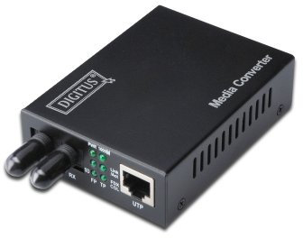 DIGITUS® Fast Ethernet Medienkonverter, RJ45 / ST, 10/100Base-TX zu 100Base-FX [DN-82010-1]