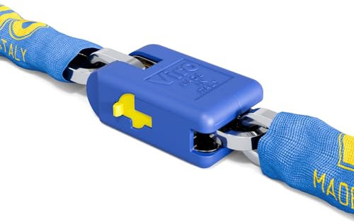 Viro | Supermorso, Catena Moto e Scooter, con Lucchetto, Asta Anti-strappo e Antitaglio, Catena Semiquadra di 120 cm, sezione 7 mm