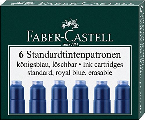 Faber-Castell Tintenpatronen Standard, 6 Stück in Faltschachtel (5 Packungen, königsblau)