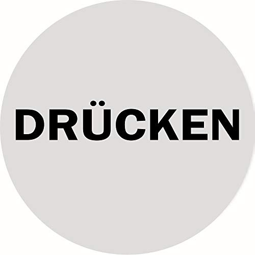 LEMAX® Aufkleber Türschild, Drücken, silber, Ø 60 mm Folie selbstklebend 6