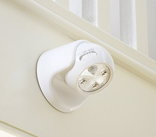 Auraglow Battery Operated Motion Activated PIR Sensor Removable Cordless LED Security Light (White, Without Batteries)