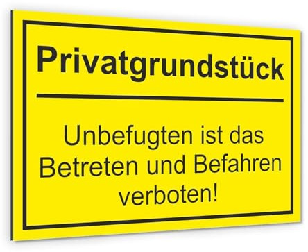 iSecur Schild Privatgrundstück Betreten verboten 60 cm - hin426 | Hinweis Sicherheit, Digitaldruck-Schild mit UV-Schutzlaminat, witterungsbeständig