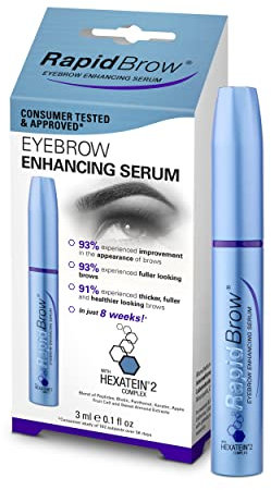 RapidBrow Eyebrow Enhancing Serum, Hexatein 2 Complex, 3 ml (Pack of 1)