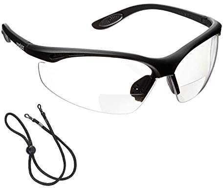 voltX CONSTRUCTOR Bifokale Schutzbrille mit Lesehilfe (KLAR +3,0 Dioptrie)