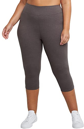 Hanes Komfortblandade Capri-leggings för kvinnor, 1X