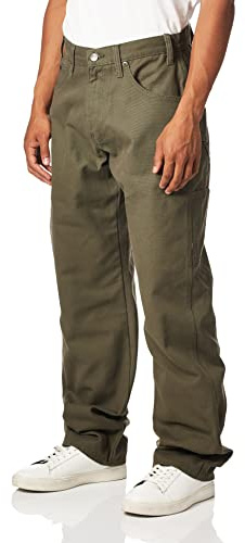 Dickies Jeans da Carpentiere da Uomo con vestibilità Comoda, Verde Muschio, W42 / L32