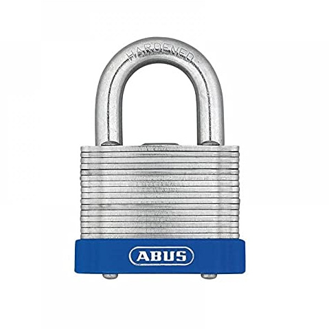 ABUS 063817 – 41/45 Vorhängeschloss laminiert Stahl 45 mm blau | Eterna-Beschichtung gegen Korrosion, Bogen aus gehärtetem Stahl, 5-Stift-Präzisionszylinder mit Bohrschutz, 45 mm Breite
