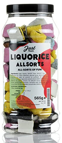 Traditional Liquorice Allsorts Gift Jar from the A-Z Retro Sweet Shop Collection