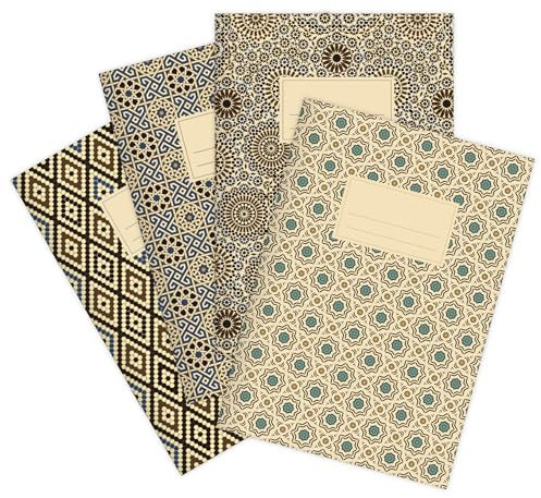 etmamu 530 4er-Set Notizhefte Muster Marokko A5 Blanko