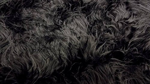 StoffBook schwarz Kunstfell Flokati Pelzstoff, Zottelfell Stoff, Kuschelfell, Teddyfell, weiches Fell, ideal für Dekoration, Nähprojekte, Kuscheltiere, DIY, Plüschstoff, b979
