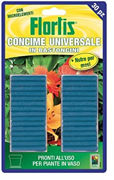 FLORTIS CONCIME UNIVERSALE BASTONCINI BLU 40GR PER PIANTE E FIORI IN VASO