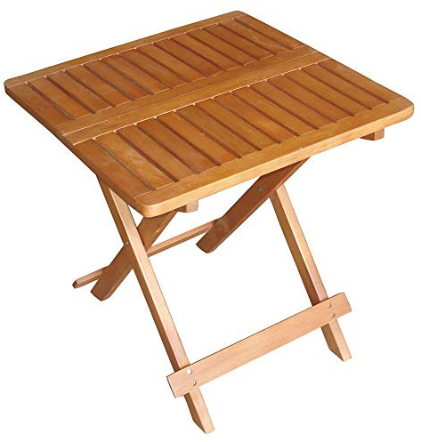 Außen Bistro Tisch Holz Akazie geölt braun Garten Balkon Terrassen Möbel eckig klappbar Harms 960301