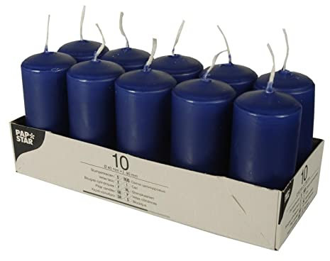 10 Stumpenkerzen Ø 40 mm · 90 mm dunkelblau