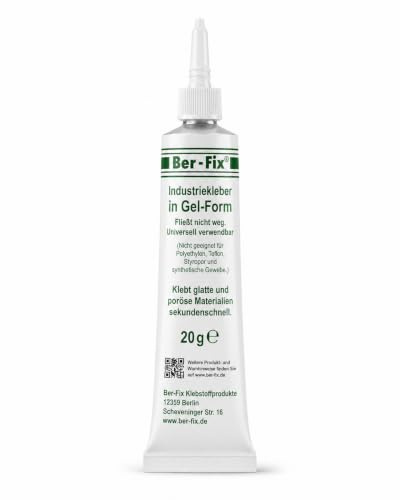 Ber-Fix® Industriekleber Gel – Universal-Reparatur (20g) | tropffrei für senkrechte Stellen; Aushärtung 24 Stunden; Inhalt: 20g