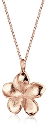 Elli Damen Halskette mit Frangipani Blüten Anhänger in 925 Sterling Silber 45 cm lang