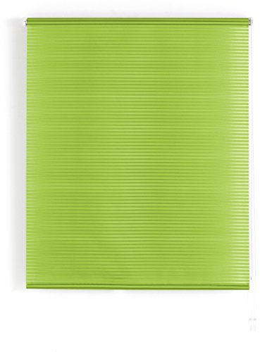 Blindecor L200-Tenda a pacchetto in voile trasparente a righe 120 x 180 cm verde, tessuto