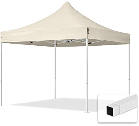 Gazebo Pieghevole Giardino 3x3m Telo 700N Poliestere idrorepellente Padiglione Mercati Sagre crema