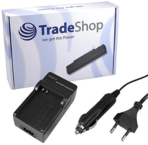 Trade-Shop Akku Ladegerät Lader mit Kfz Adapter für Canon EOS 550D 600D 650D 550-D 600-D EOS550D 650-D EOS600D EOS650D EOS650D 650D Canon LP-E8 LPE8 LP-E-8