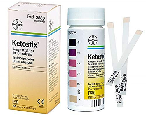 Tiras reactivas Ketostix, tiras reactivas Ketostix (1 caja, 50 cada uno)