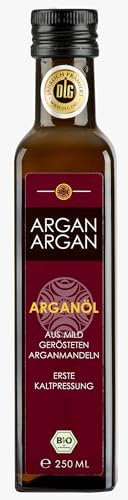 ARGANARGAN Bio-Arganöl geröstet 250ml, kaltgepresst, SIEGER PREIS-LEISTUNG 2024 (vergleich.org), DLG-GOLD prämiert, mit FRESENIUS Analyse 100% rein, vegan, Gourmet-Speiseöl, von Frauenkooperativen