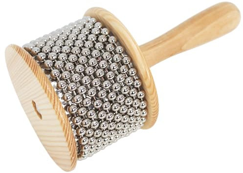 A-Star Cabasa Afuche Shaker aus Holzperlen – 9 cm Durchmesser, mittelgroß – Handschlaginstrument