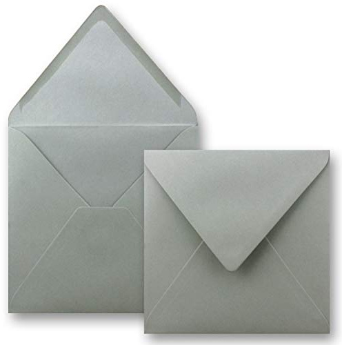 50x Quadratische Briefumschläge in Graphit (Dunkelgrau) - 15,5 x 15,5 cm - ohne Fenster, mit Nassklebung - 110 g/m² - Für Einladungskarten zu Hochzeit, Geburtstag und mehr - Serie FarbenFroh